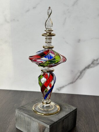 Colorful Perfume Bottle Sphere w/Teadrop Stem