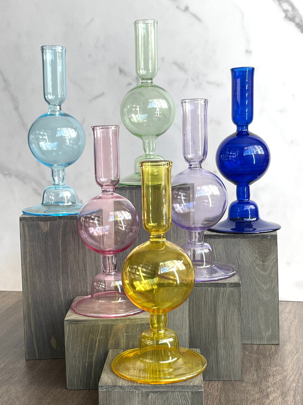 Handblown Globe Design Candle Holder