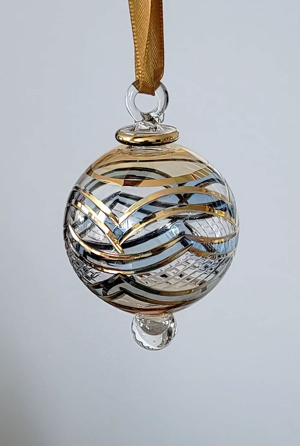 Small Globe - Array of Glass Color Ends - Egyptian Hand Blown Glass Ornament