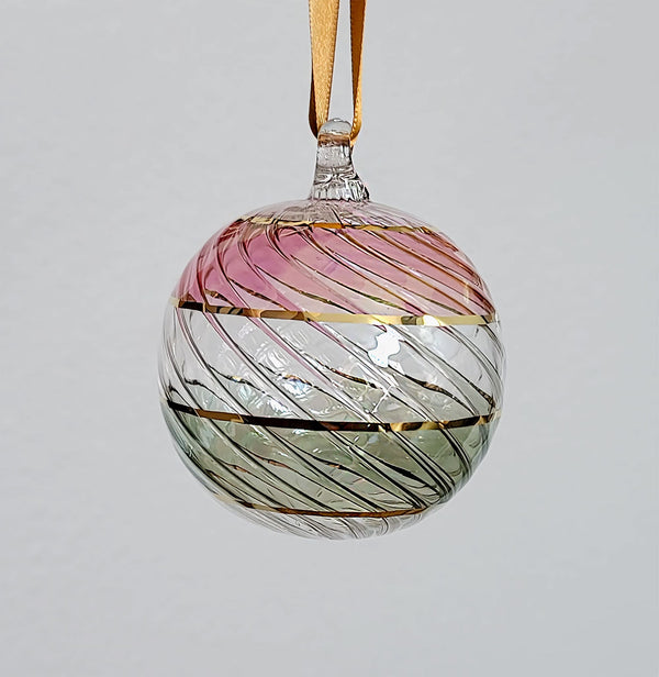 Swirl Globe Egyptian Hand Blown Glass Ornament