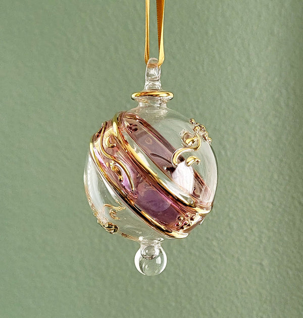 Large Crystal Clear Globe- Egyptian Hand Blown Glass Ornament