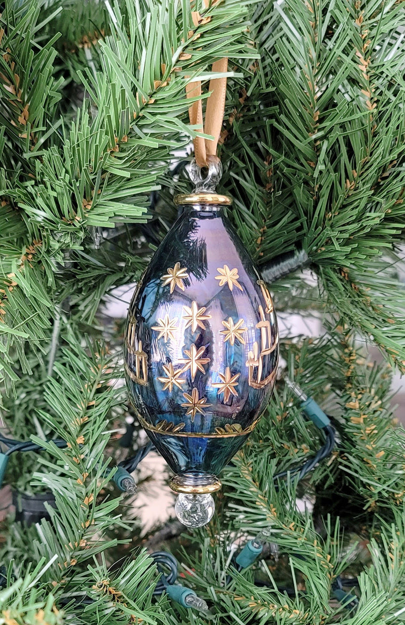 Christmas Ornament Oversized Egyptian Teardrop sold Ornament Glass Xmas Ornament Art