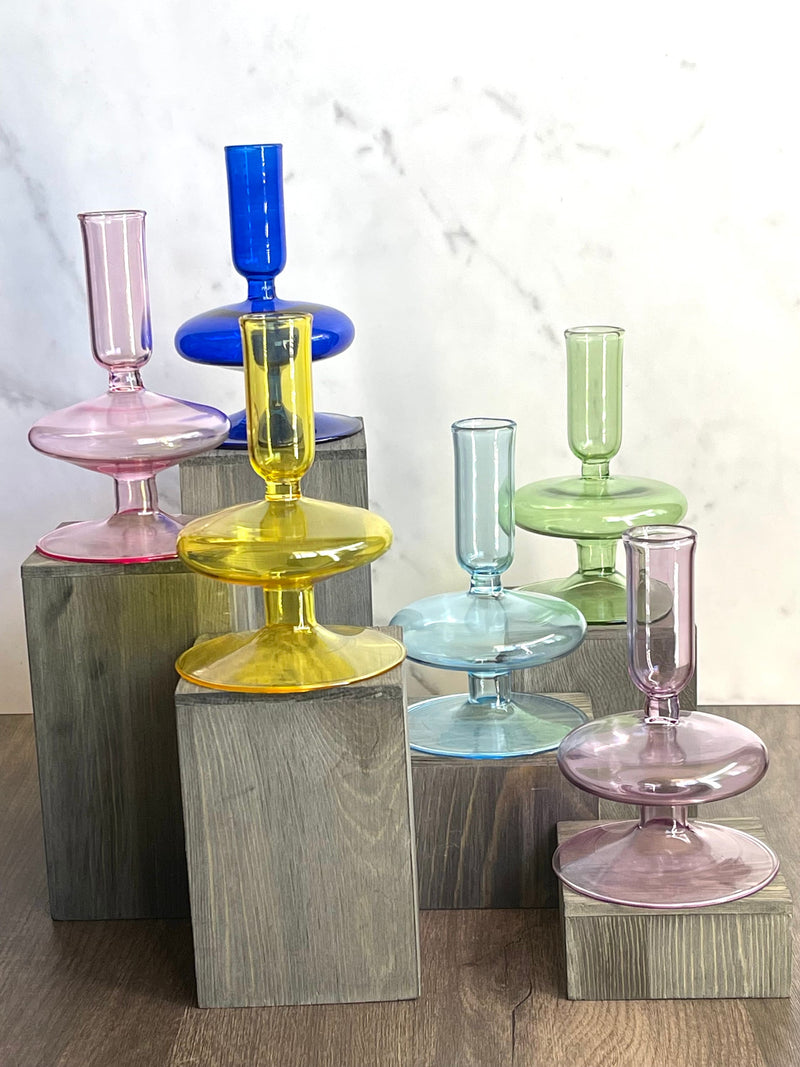 Handblown Trumpetin Candle Holders