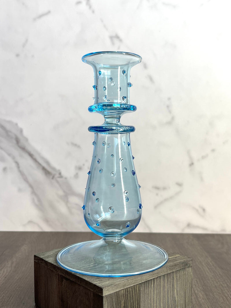 Handblown TearDrop w/ Glass Dots Candle Holders