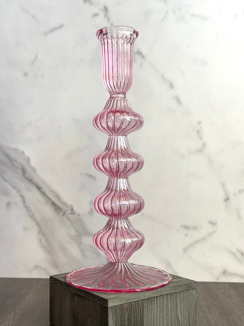 Handblown Small Accordion Candle Holders