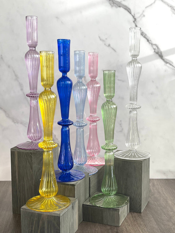 Egyptian Handblown Flute Candle Holders