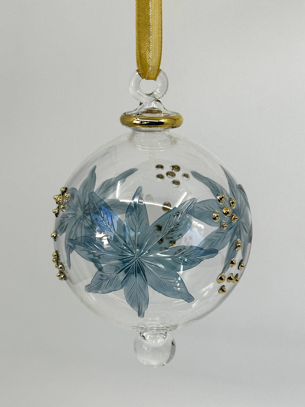 Large Globe w/ Snowflake Design - Egyptian Hand Blown Glass Ornament