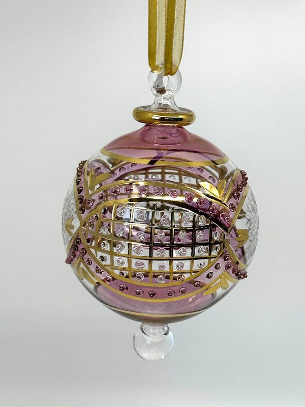 Globe Geometric Ornament - Egyptian Hand Blown Glass