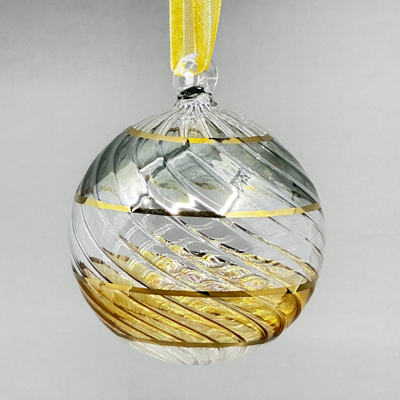 Swirl Globe Egyptian Hand Blown Glass Ornament