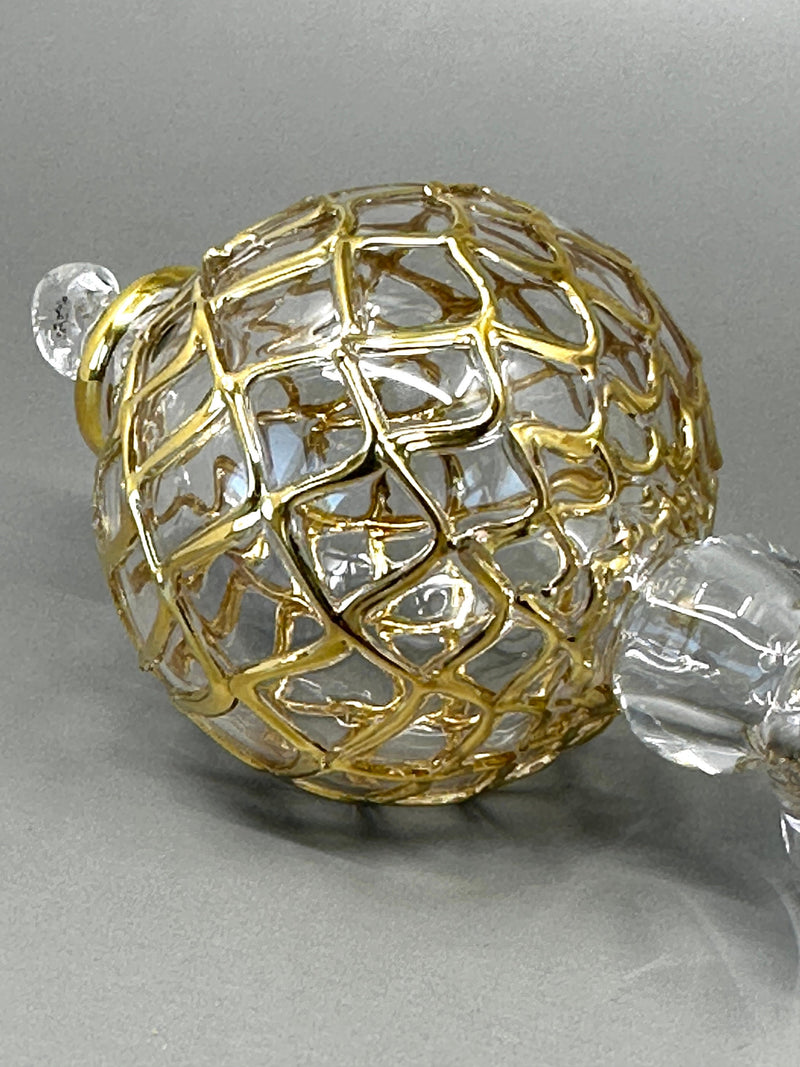 Gold Arabesque Globe Ornament - Egyptian Handblown Glass