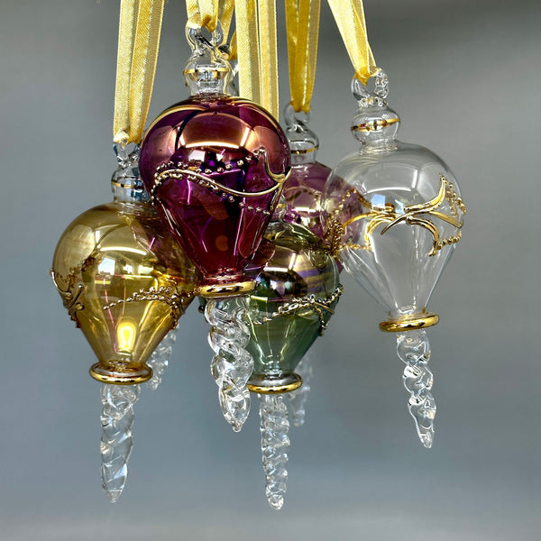 Teardrop Swirl Ornament - Egyptian Hand Blown Glass