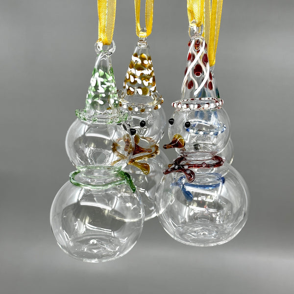 Snowman Ornament- Egyptian Hand Blown Glass