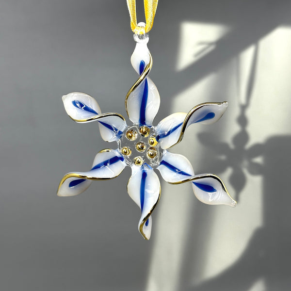 Spiral Star Glass Ornament Multi Color - Egyptian Handblown