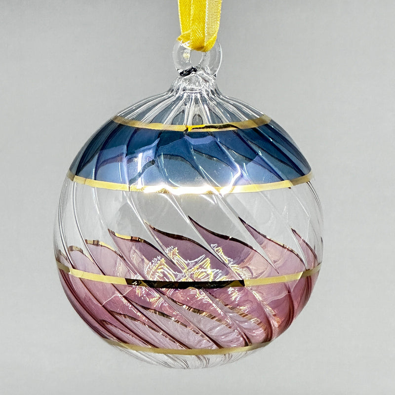 Swirl Globe Egyptian Hand Blown Glass Ornament