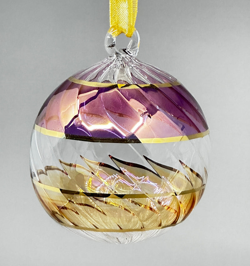 Swirl Globe Egyptian Hand Blown Glass Ornament