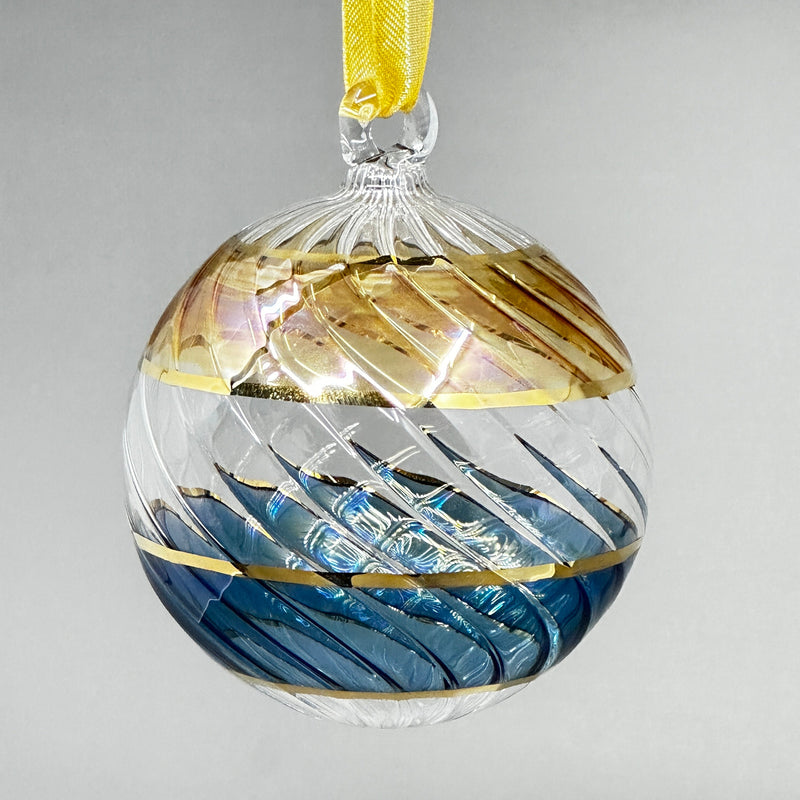 Swirl Globe Egyptian Hand Blown Glass Ornament