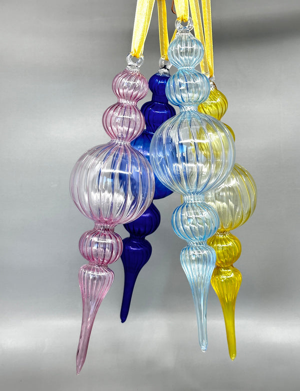 Handblown Swirl Bubble Glass Egyptian Ornament