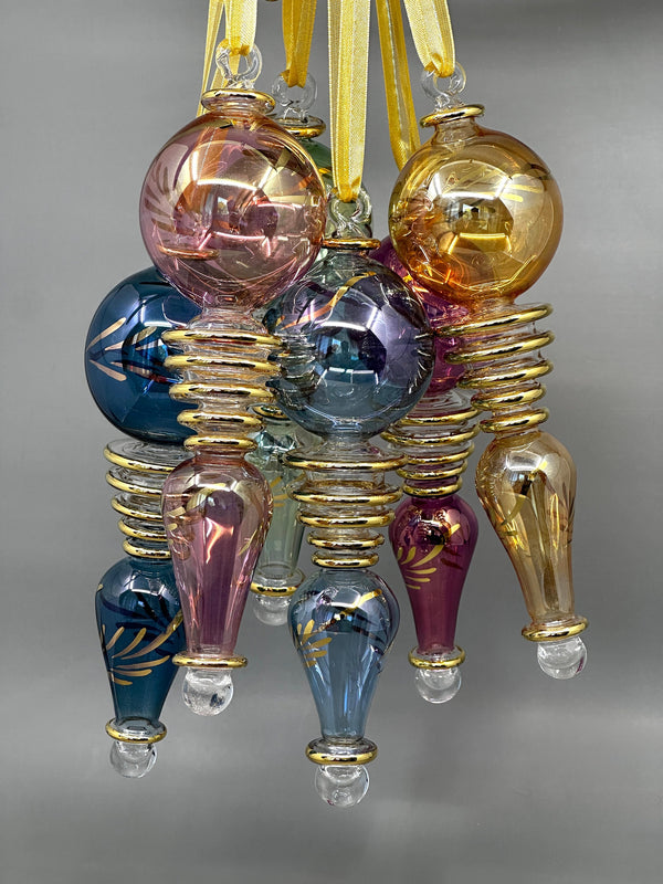 Glass Globe W/ Tear Drop Ornament - Egyptian Hand Blown Glass