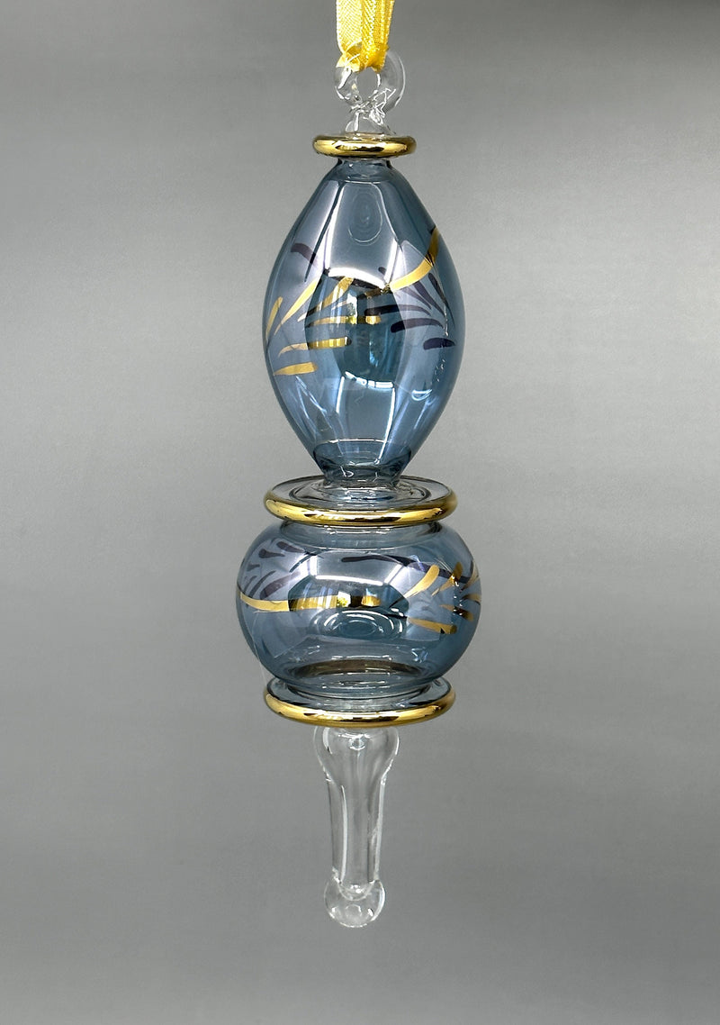 Glass Tear Drop W/ Sphere Ornament - Egyptian Hand Blown Glass