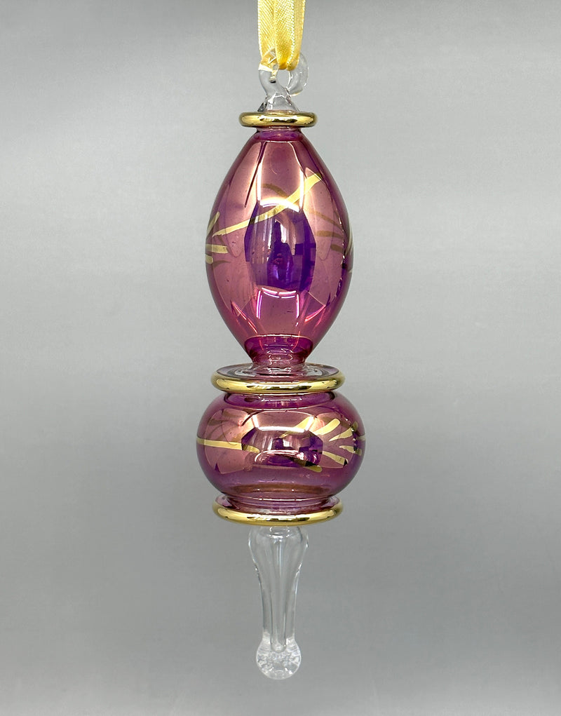 Glass Tear Drop W/ Sphere Ornament - Egyptian Hand Blown Glass