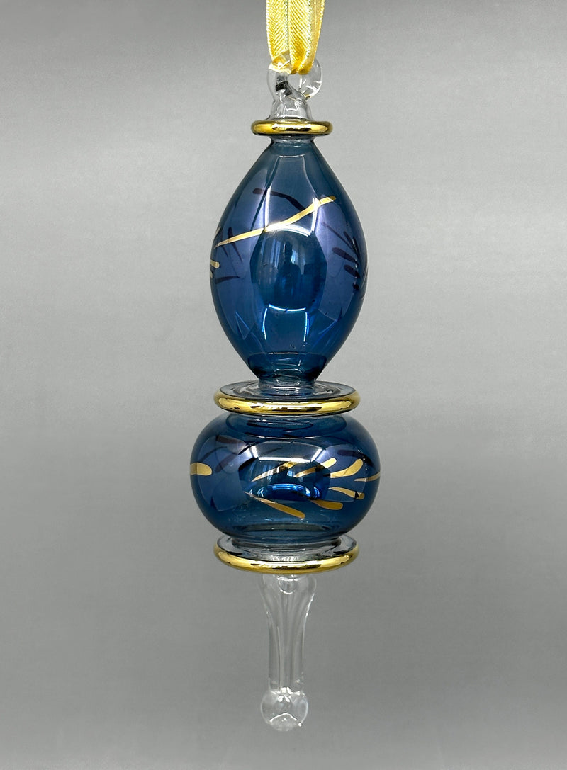 Glass Tear Drop W/ Sphere Ornament - Egyptian Hand Blown Glass