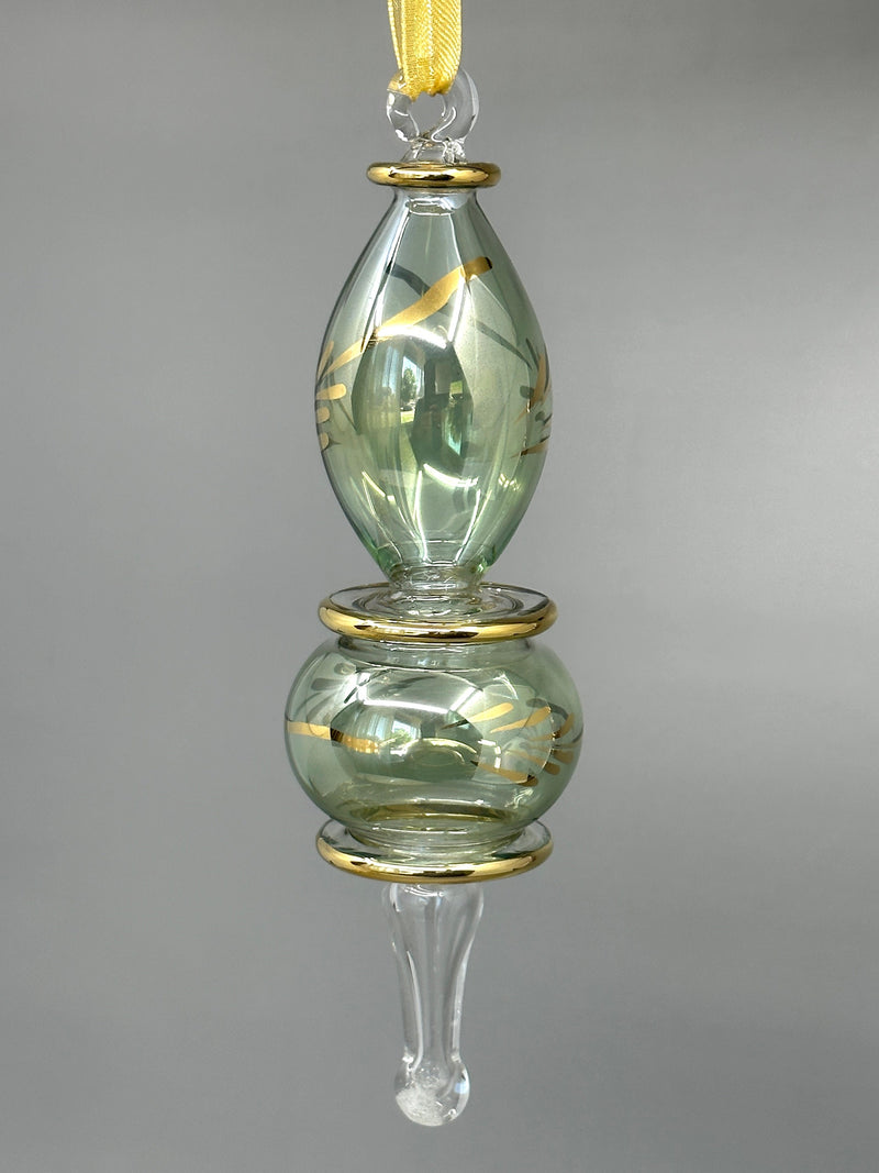 Glass Tear Drop W/ Sphere Ornament - Egyptian Hand Blown Glass