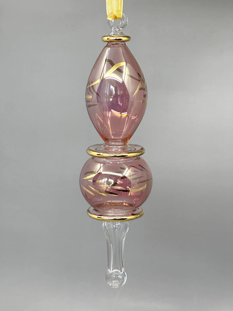 Glass Tear Drop W/ Sphere Ornament - Egyptian Hand Blown Glass